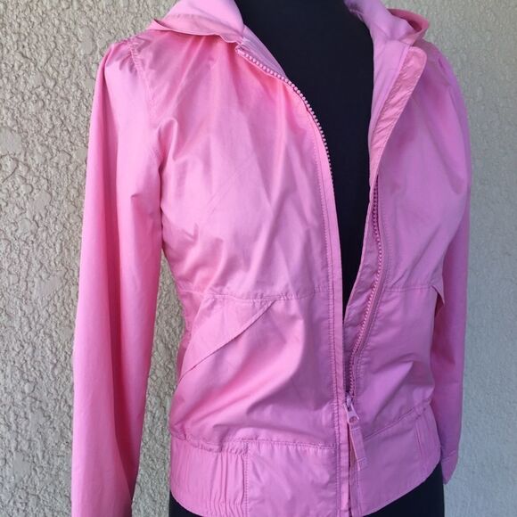 Columbia Pink Windbreaker Hoodie Girls Size 10/12 Lightweight Zip Jacket - Picture 7 of 8